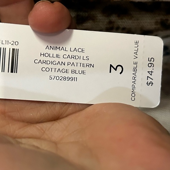 CHICO’S ANIMAL PRINT CARDIGAN NWT - Picture 7 of 7